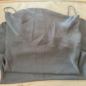 Satin blue small midi dress